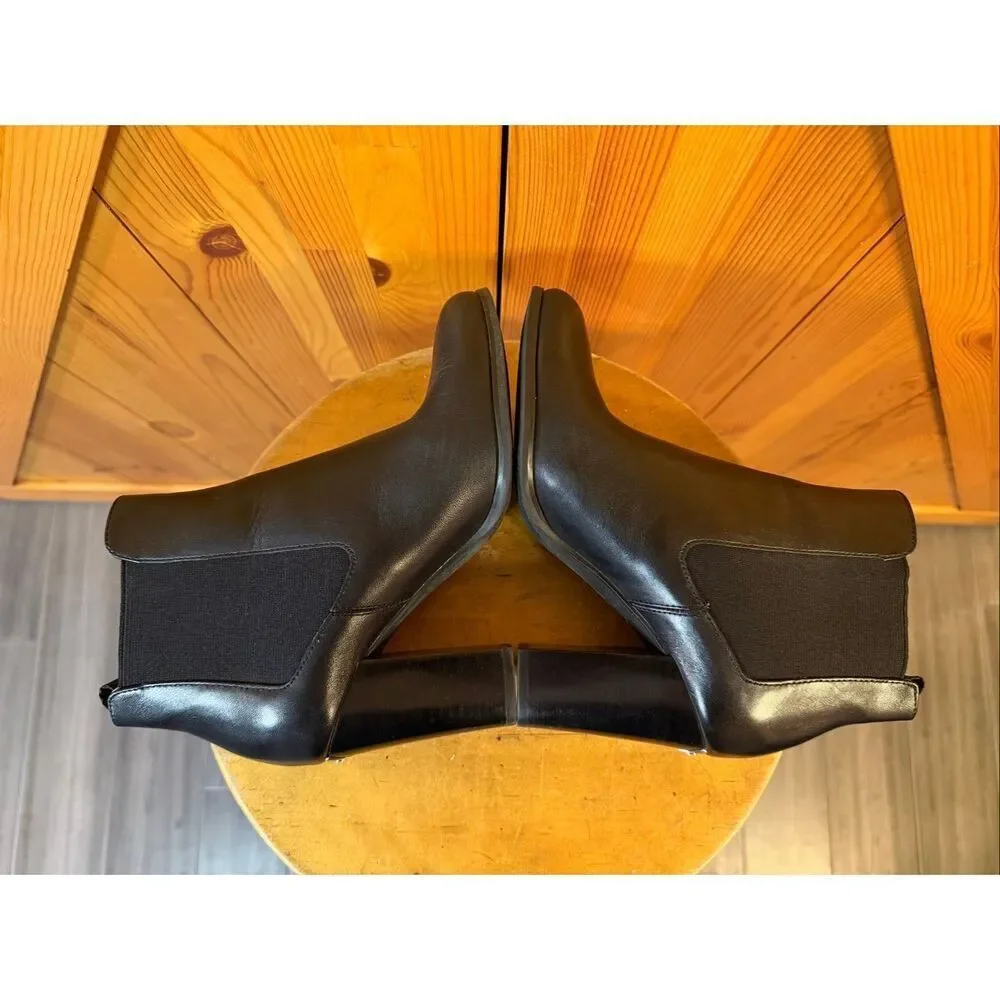 Michael Kors Women's Lottie Boot Size 7 Block Heel Black Leather - Picture 5 of 8